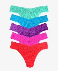 Hanky Panky Women's Signature Lace Original Rise Pack Thong Underwear