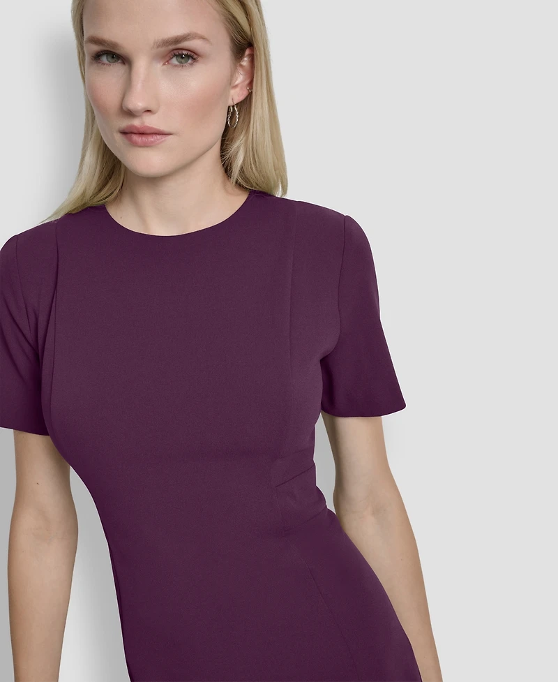 Dkny Women's Short Sleeve Jewel Neck Sheath Dress