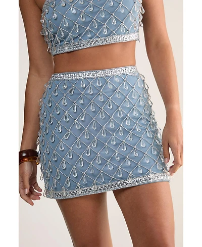 Nasty Gal Women's Droplet Embellished Mini Skirt