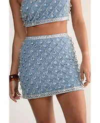 Nasty Gal Women's Droplet Embellished Mini Skirt