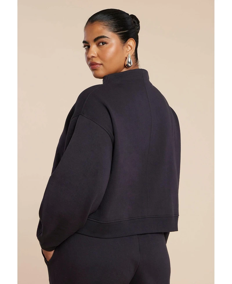 Eloquii Women's Elements Funnel Neck Sweatshirt