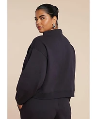 Eloquii Women's Elements Funnel Neck Sweatshirt