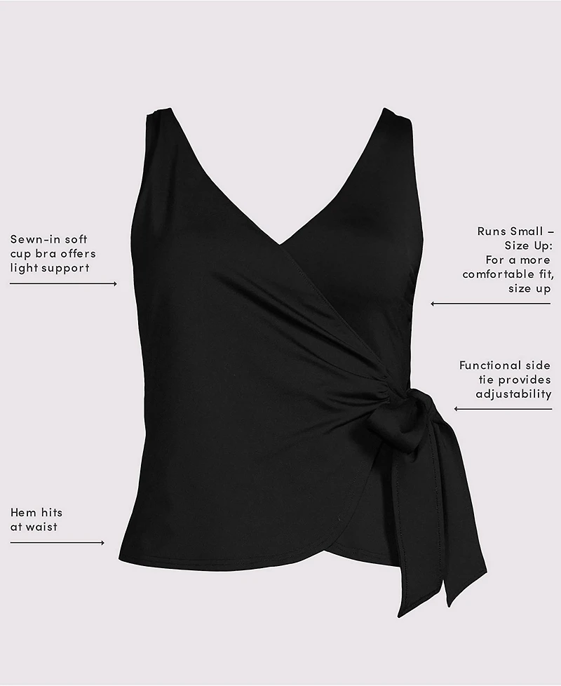 Lands' End Women's Dd-Cup Side Tie Tankini Top