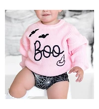Sweet Wink Little and Big Girls Boo Bat Halloween Knit Sweater