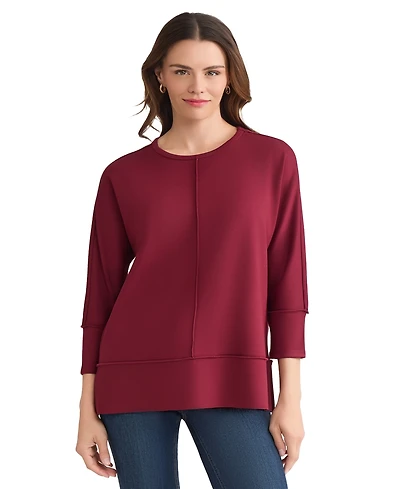 Jones New York Petite Serenity Knit 3/4 Sleeve Tunic Top