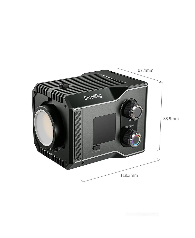 SmallRig Rc 60C 60W Rgbcw Cob Led Video Light with PowerBank Clamp