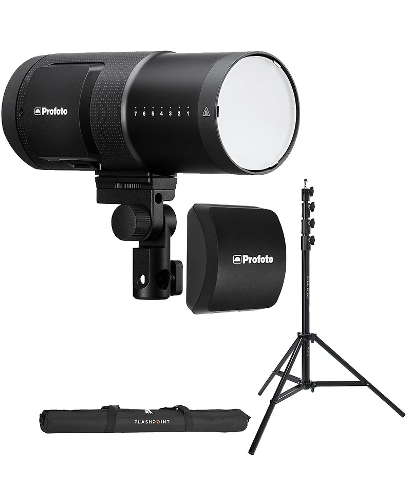 Profoto B30 500W Off Camera Flash Head, Bundle with Extra Li-Ion Battery, 9.5' Air-Cushioned Light Stand