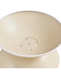 Streamdale Milk White Round Coffee Tables with Movable Top (Set of 2)