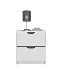 Streamdale Basilea 2 Drawers Nightstand, Pull Out System - White