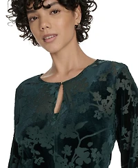 Tommy Hilfiger Women's Keyhole Printed Midi Dress