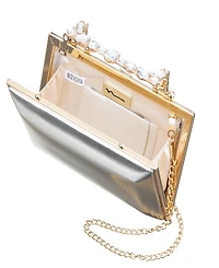 Nina Crystal Handle Lift Lock Clutch