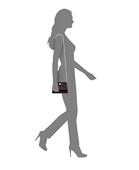 Nina Mini Croco Embossed Magnetic Snap Satchel Bag