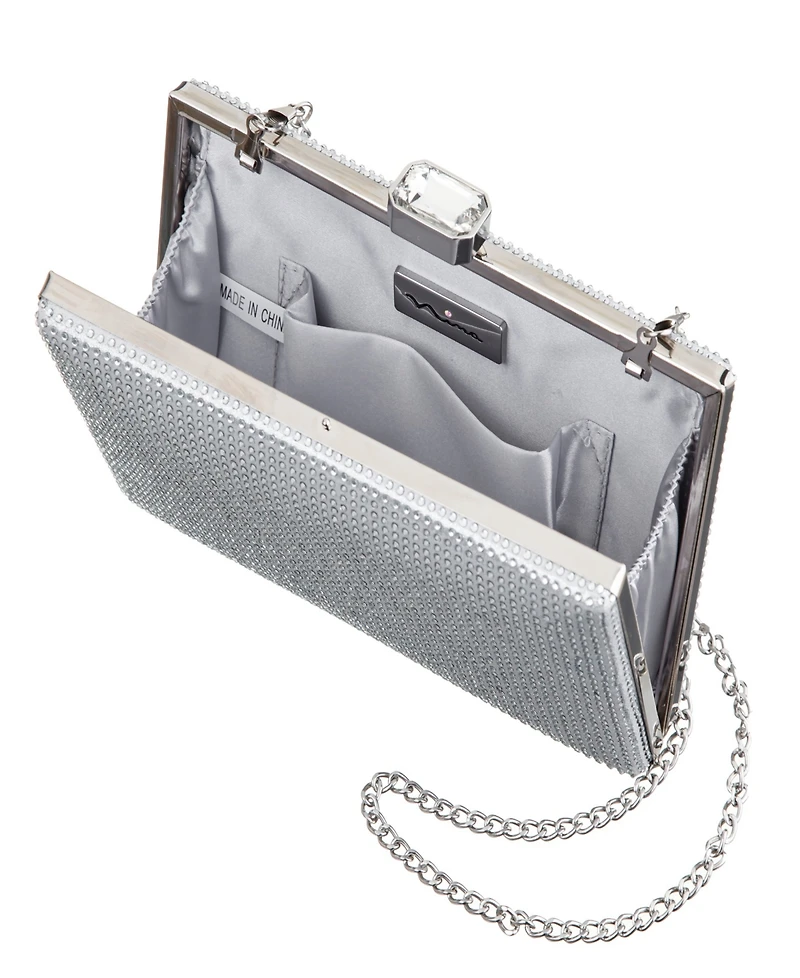 Nina Crystal Minaudiere Lift Lock Clutch