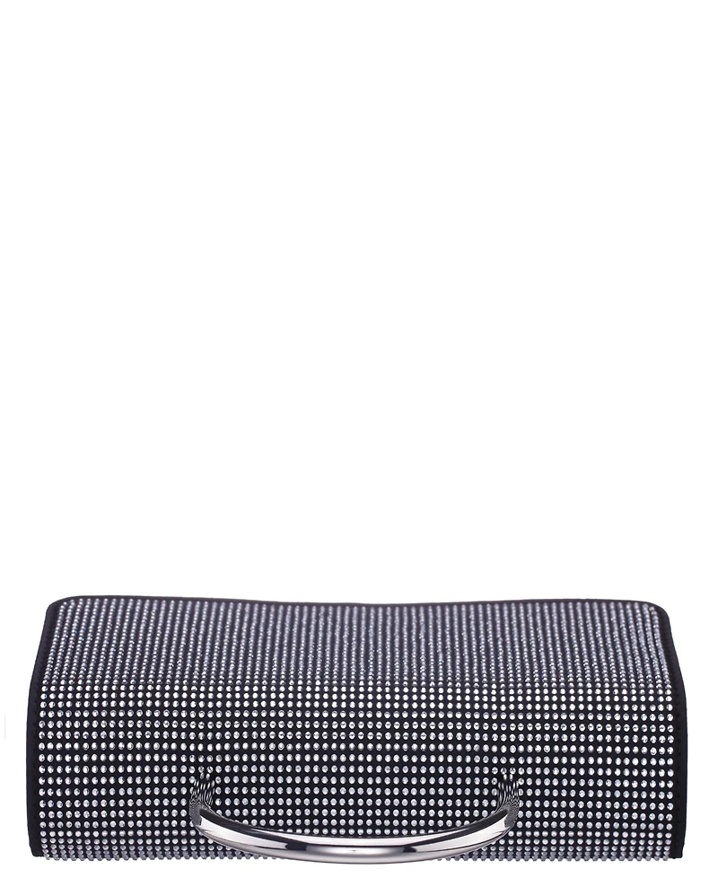 Nina Elongated Crystal Magnetic Snap Satchel Bag