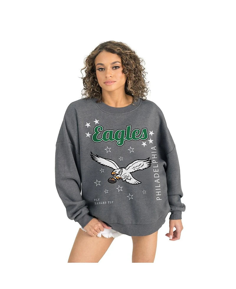 Gameday Couture Women's Gray Philadelphia Eagles Ready to Rumble Premium Fleece Pullover Sweatshirt