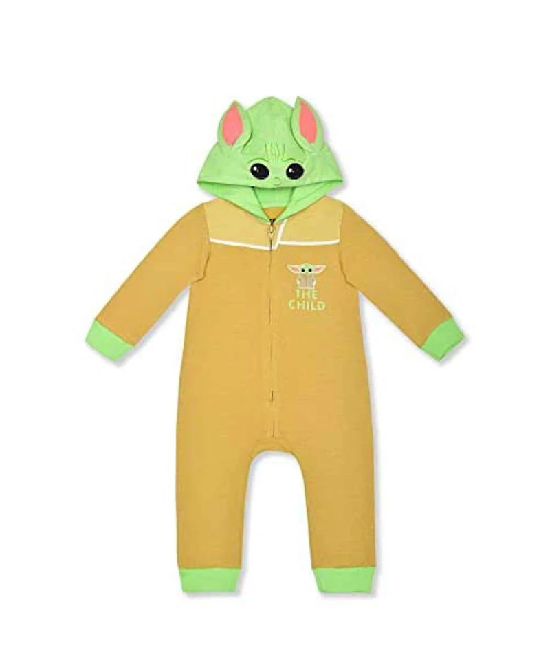 Children's Apparel Network Newborn Grogu Green the Mandalorian Child Hoodie Full-Zip Long Sleeve Jumper