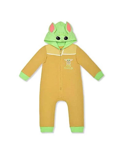Children's Apparel Network Newborn Grogu Green the Mandalorian Child Hoodie Full-Zip Long Sleeve Jumper