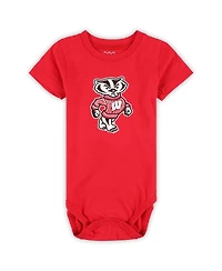 Wes & Willy Baby Boys and Girls 3-Pack Wisconsin Badgers Bodysuit Set