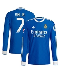 Adidas Men's Vinicius Junior Blue Real Madrid 2025/26 Third Authentic Long Sleeve Player Jersey