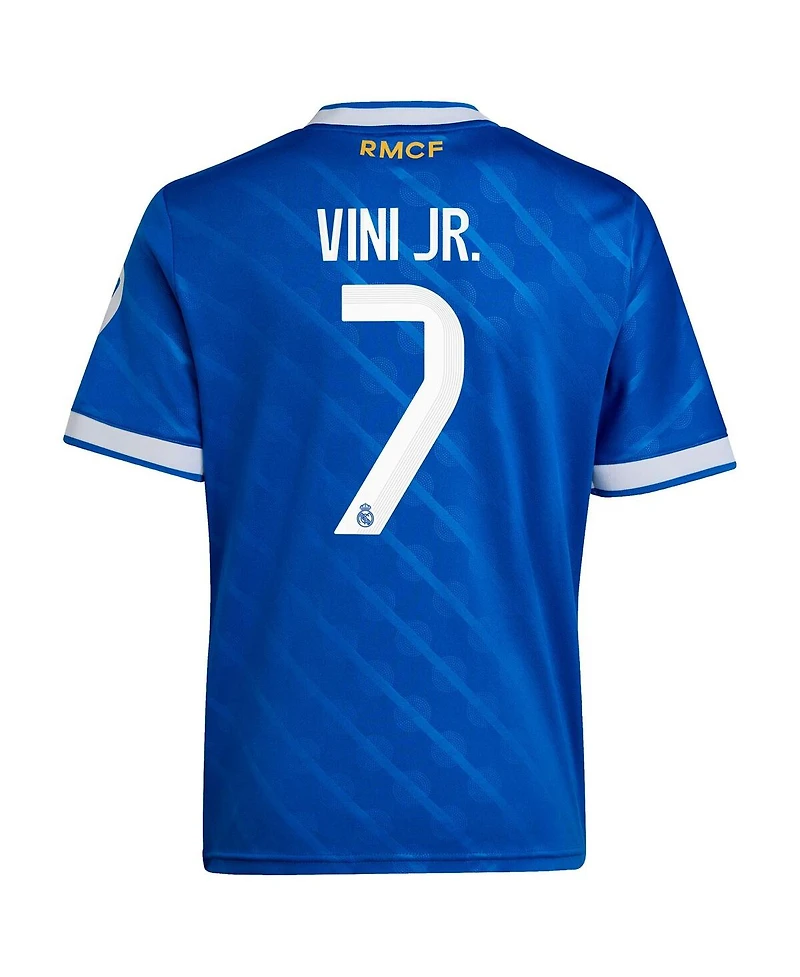 Adidas Big Boys and Girls Vinicius Junior Blue Real Madrid 2025/26 Third Replica Player Jersey