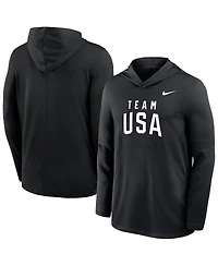Nike Men's Black Lightweight Dri-fit Long Sleeve Hoodie T-Shirt