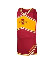 Colosseum Big Girls 2-Piece Cardinal Iowa State Cyclones Cheerleader Top and Skirt Set