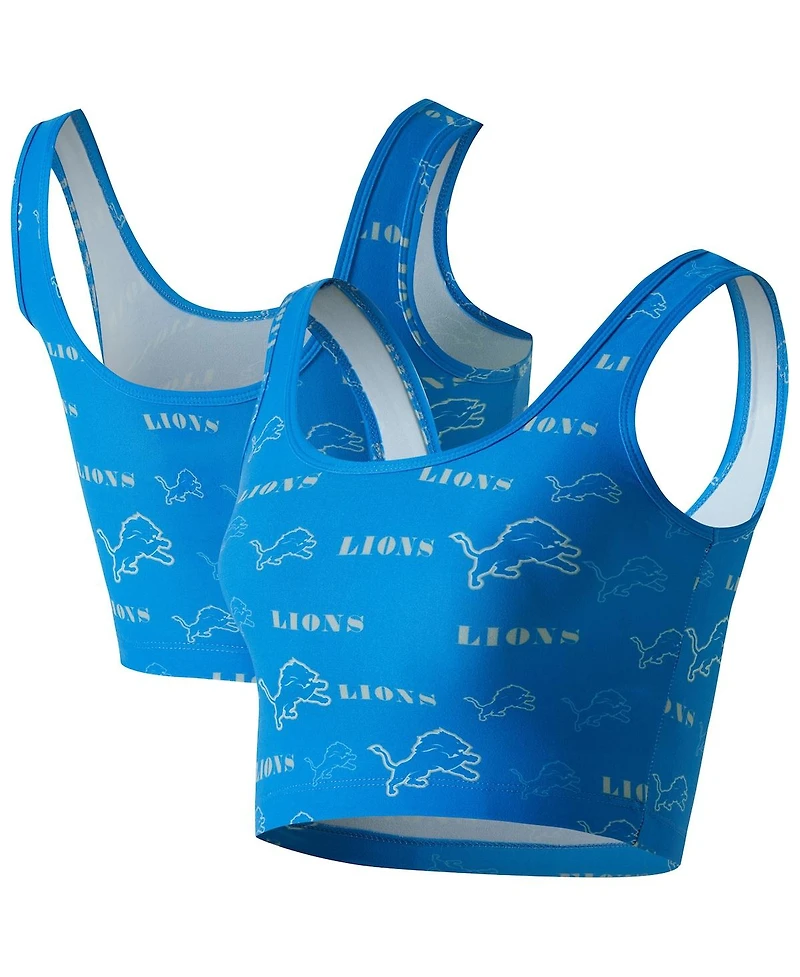 Concepts Sport Women's Blue Detroit Lions Mosaic Allover Print Bralette