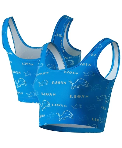 Concepts Sport Women's Blue Detroit Lions Mosaic Allover Print Bralette