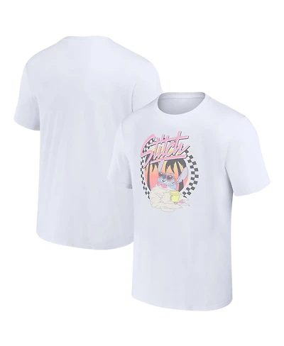 Mad Engine Men's and Women's White Lilo Stitch Sunset T-Shirt