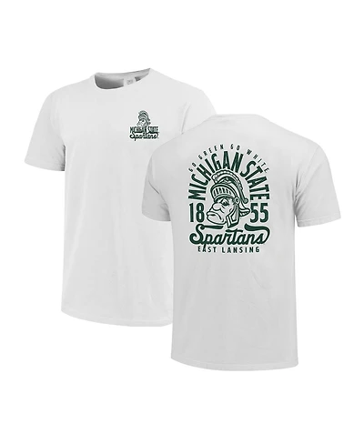 Image One Big Boys and Girls White Michigan State Spartans Comfort Colors Mascot Overlay T-Shirt