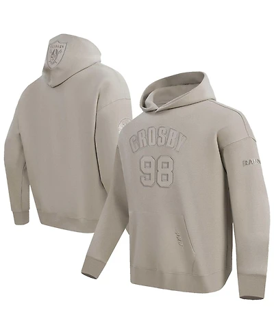 Pro Standard Men's Maxx Crosby Tan Las Vegas Raiders Player Name Number Pullover Hoodie