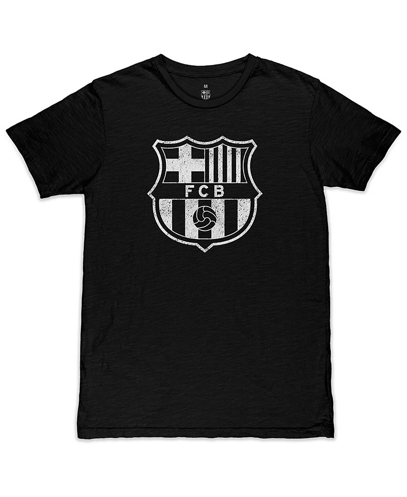 1863FC Men's Black Barcelona Mono Crest Slub T-Shirt