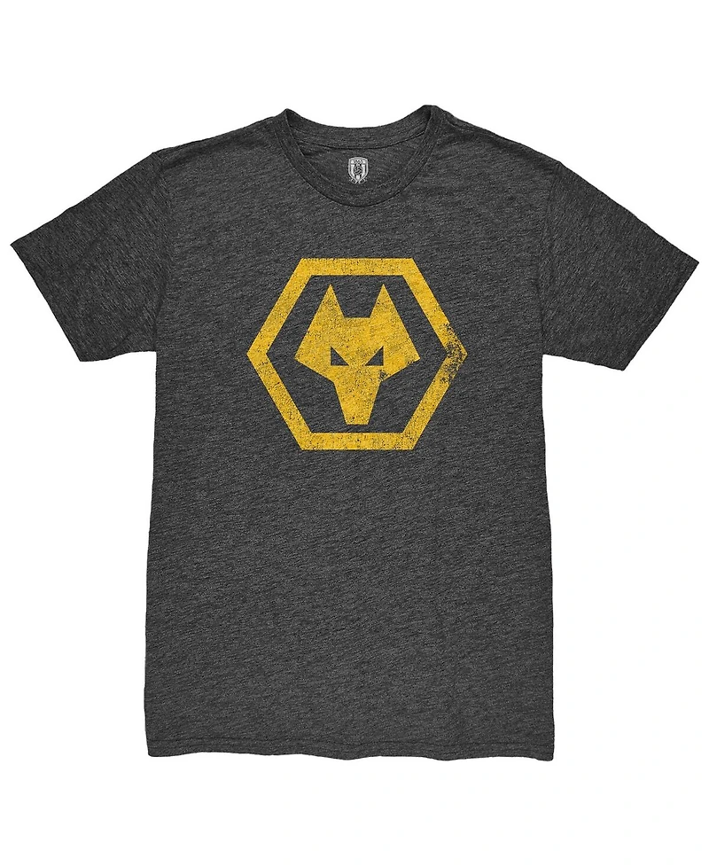 1863FC Men's Matheus Cunha Heather Black Wolverhampton Wanderers Player Name Number Twisted Tri-Blend Slub T-Shirt