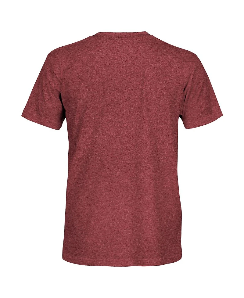 1863FC Men's Maroon Manchester City Mono Badge Retro Tri-Blend T-Shirt