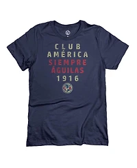 1863FC Men's Navy Club America Tapered Text T-Shirt
