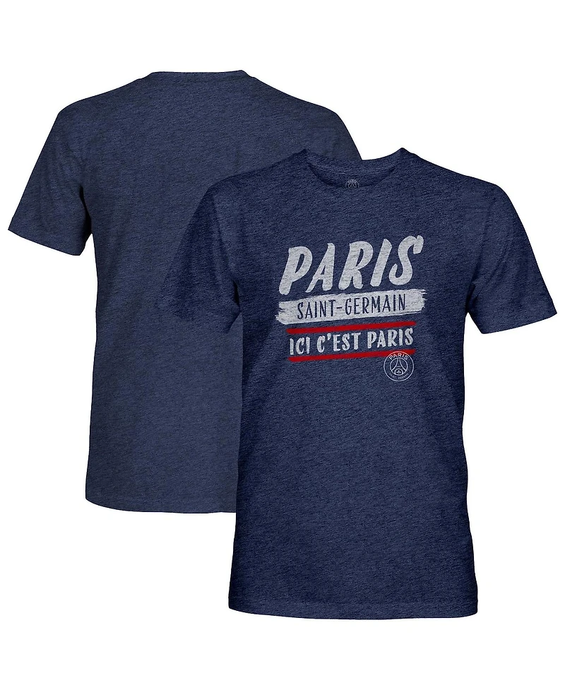 1863FC Men's Navy Paris Saint-Germain Signage Tri-Blend T-Shirt