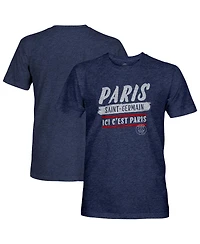 1863FC Men's Navy Paris Saint-Germain Signage Tri-Blend T-Shirt