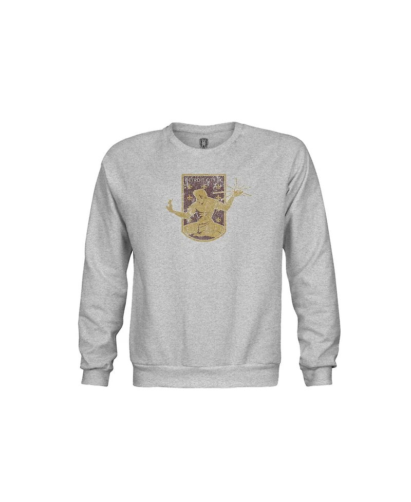 1863FC Big Boys and Girls Heather Gray Detroit City Fc Color Badge Pullover Sweatshirt
