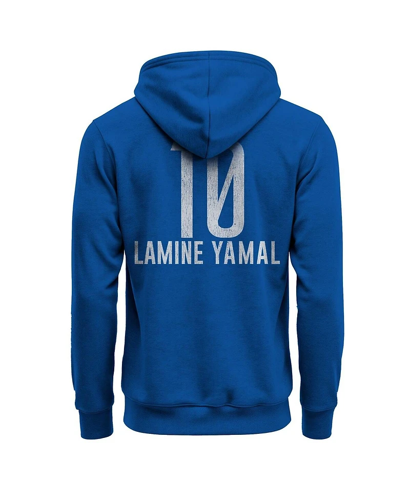 1863FC Men's Lamine Yamal Blue Barcelona Player Fleece Pullover Hoodie