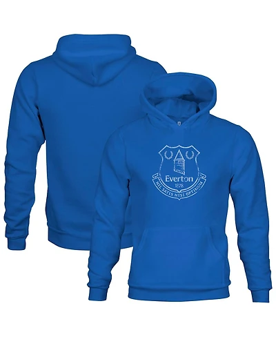 1863FC Big Boys and Girls Blue Everton Mono Badge Fleece Pullover Hoodie