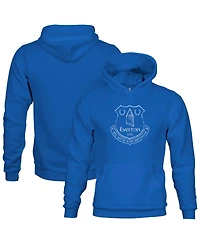 1863FC Big Boys and Girls Blue Everton Mono Badge Fleece Pullover Hoodie
