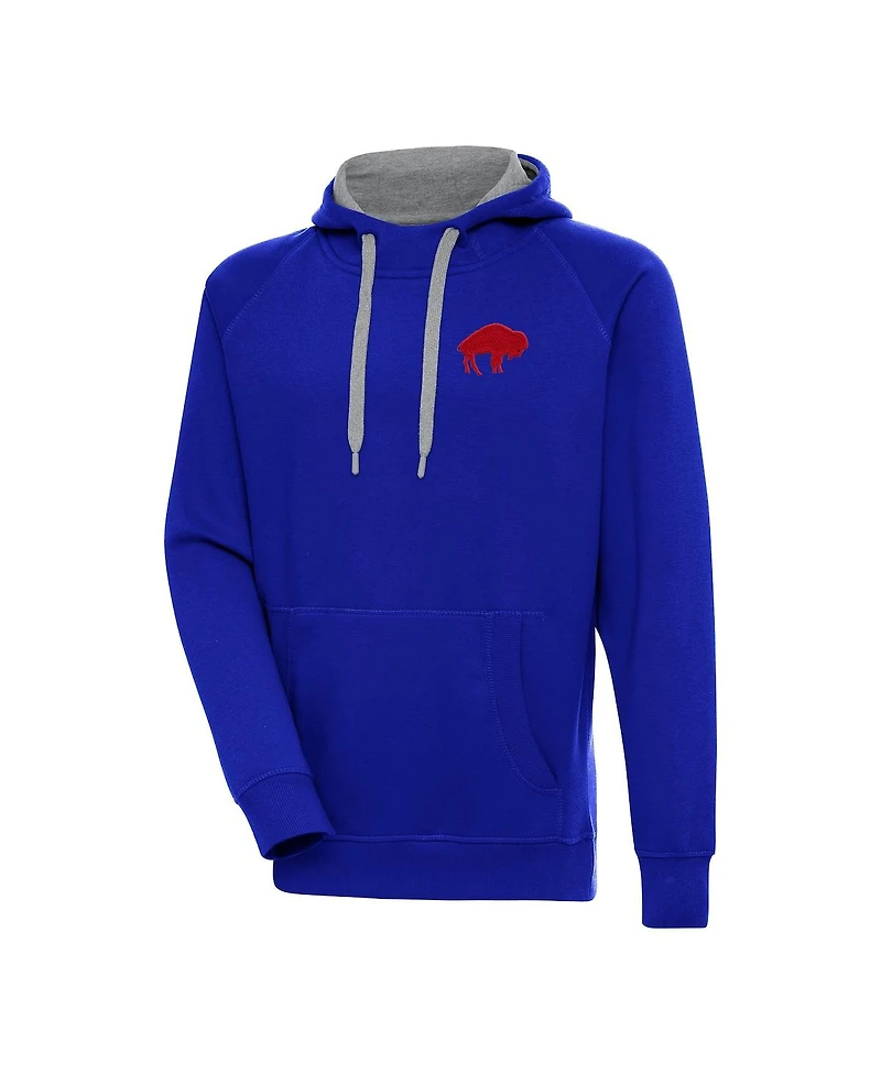 Antigua Men's Royal Buffalo Bills Throwback Logo Victory Pullover Hoodie