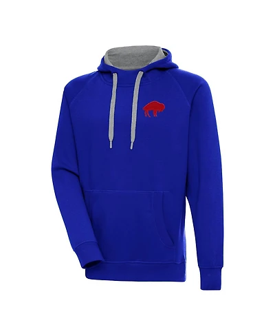 Antigua Men's Royal Buffalo Bills Throwback Logo Victory Pullover Hoodie