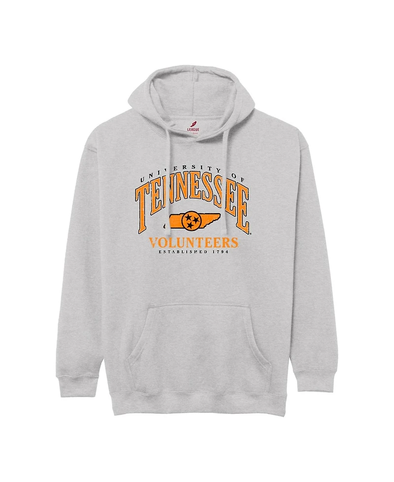 League Collegiate Wear Men's Heather Gray Tennessee Volunteers Tall Arch Essential Pullover Hoodie