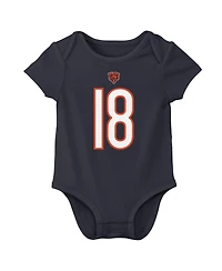 Nike Baby Boys and Girls Caleb Williams Navy Chicago Bears Player Name Number Bodysuit