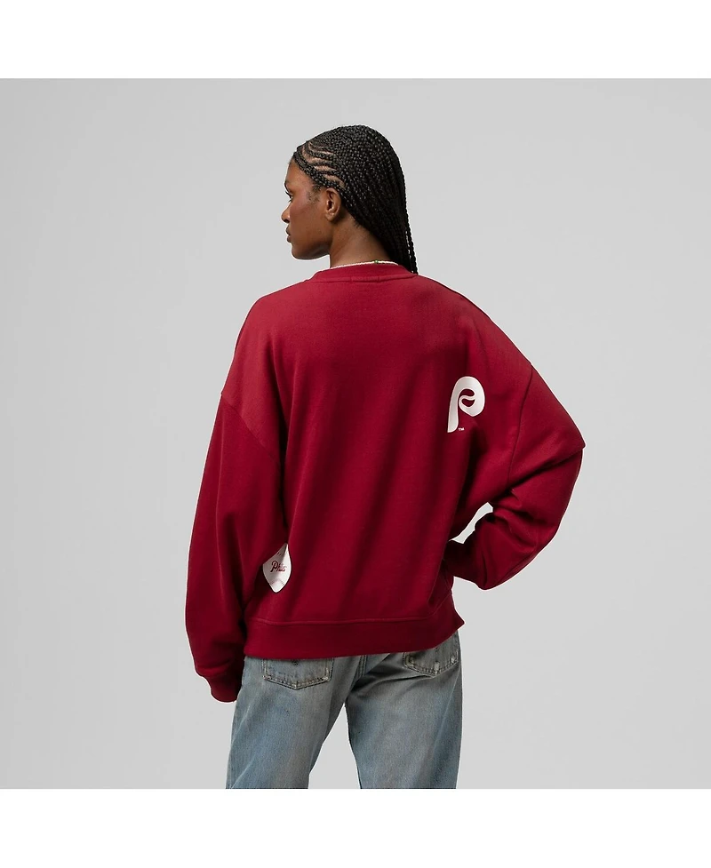 Mitchell & Ness Women's Burgundy Philadelphia Phillies Crewneck Sweatshirt