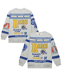 Mitchell & Ness Men's Heather Gray Los Angeles Rams All Over Print Fleece Crewneck Sweatshirt