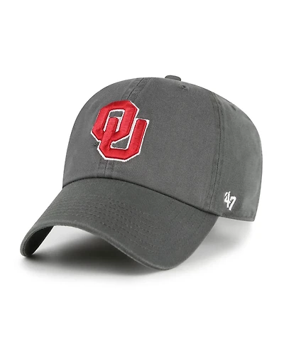 '47 Brand Men's Charcoal Oklahoma Sooners Clean Up Adjustable Hat