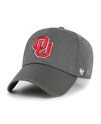 '47 Brand Men's Charcoal Oklahoma Sooners Clean Up Adjustable Hat