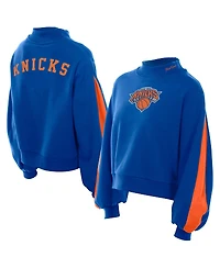 New Era Women's Blue York Knicks Sport Night Balloon Sleeves Sweatshirt